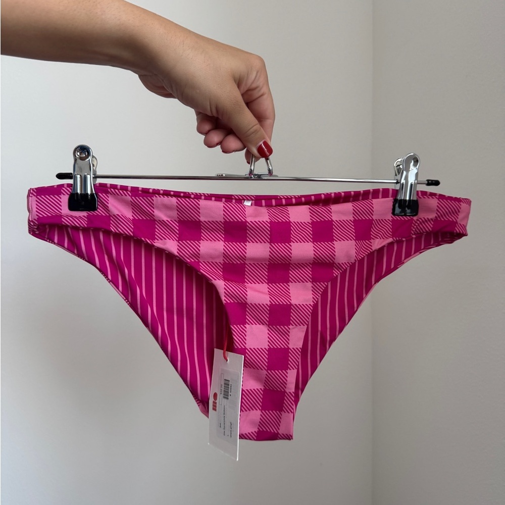 Solid and Striped Checkered & Striped Elle Reversible Bikini Bottoms